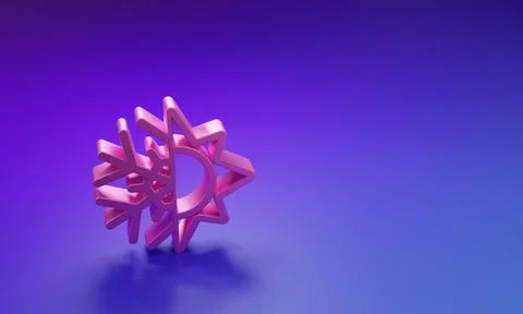 Pink Hot and cold symbol. Sun and snowflake icon isolated on purple-blue ba.. Stock Illustration