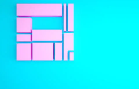 Pink House Edificio Mirador icon isolated on blue background. Mirador social  Иллюстрация