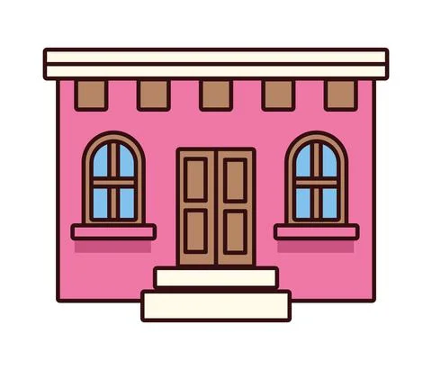 Pink house facade Ilustración de archivo