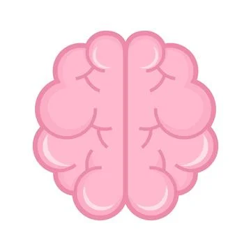 Pink human brain icon symbolizing intelligence and emotional thinking for p.. Stock-Illustration