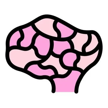 Pink human brain representing mind power and intelligence Stock Illustration
