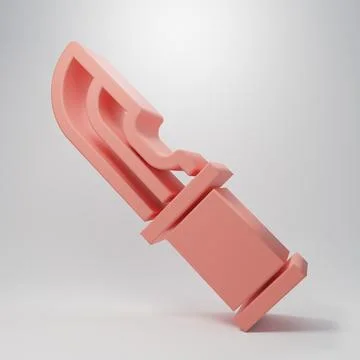 Pink Hunter knife icon isolated on pink background. Army knife. Minimalism .. Stock Illustration