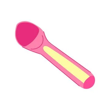 Pink ice cream spoon preparing dessert Ilustración de archivo
