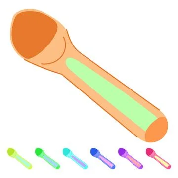 Pink ice cream spoon preparing dessert graphic Ilustración de archivo