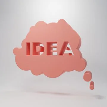 Pink Idea, speech bubble icon isolated on pink background. Message speech b.. Illustrazione stock