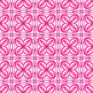 Pink Ikat Geometric Seamless Pattern Stock Illustration