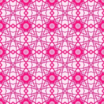 Pink Ikat Geometric Seamless Pattern Stock Illustration
