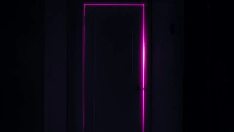 Pink Illuminated Door Frame Stockbeeldmateriaal 297992071
