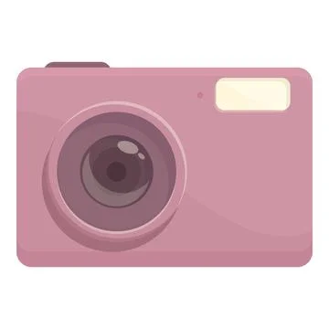 Pink image icon cartoon vector. Photo camera 스톡 일러스트