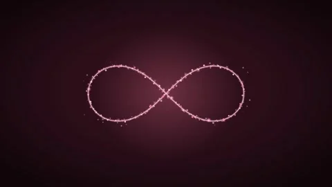 Pink Infinity Symbol Particles Background Loop Stock Footage 342629873