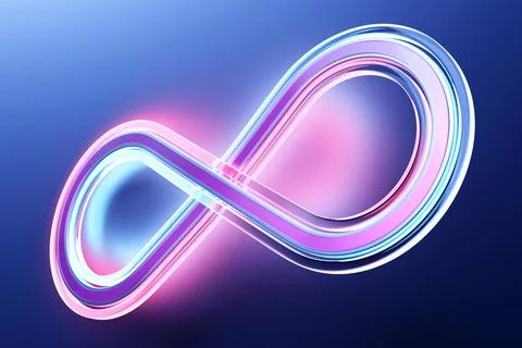 Pink infinity symbol template. 3d illustration of a realistic sign of eternit Stock Illustration