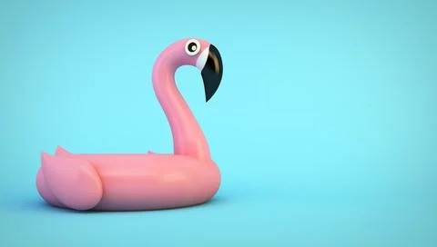 Pink inflatable flamingo Stock Illustration