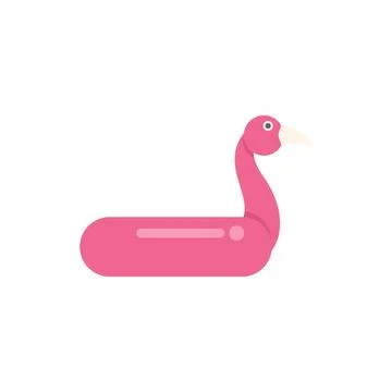 Pink inflatable flamingo pool float celebrating summer vacation Illustrazione stock