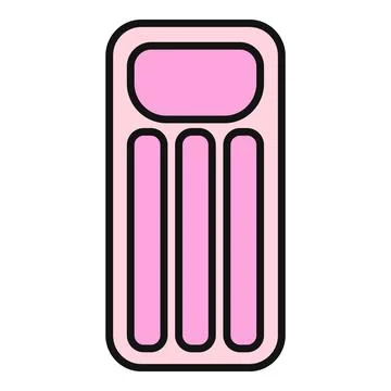 Pink inflatable pool float mattress summer accessory vector 스톡 일러스트