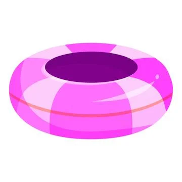Pink inflatable swim ring isolated on white background Stock Illustration