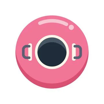 Pink inflatable swim ring isolated on white background Stock Illustration