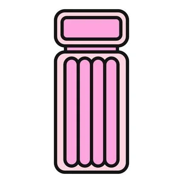 Pink inflatable swimming pool float preparing for summer relaxation Stock Illustration