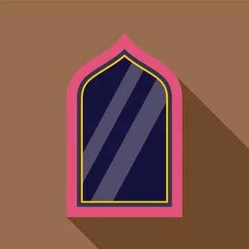 Pink islamic window reflecting light on brown wall イラスト素材