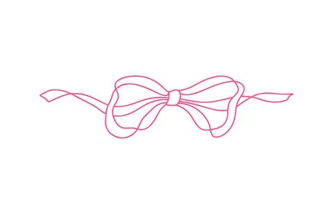 Pink isolated vector ribbon bow vector illustration for presents Pink decorative Stock Illustration