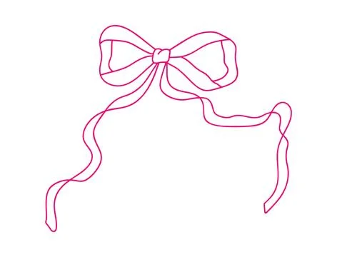 Pink isolated vector ribbon bow vector illustration for presents Pink decorative 스톡 일러스트