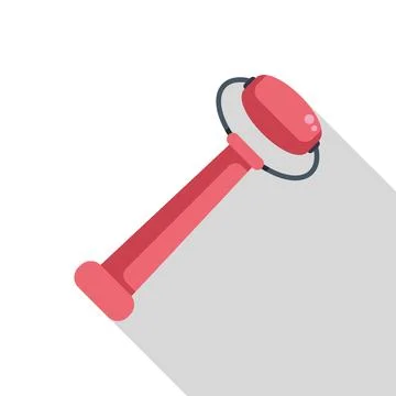 Pink jade roller massager for face care routine Stock Illustration