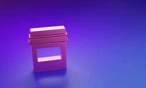 Pink Jam jar icon isolated on purple-blue background. Minimalism concept. 3.. Stock Illustration