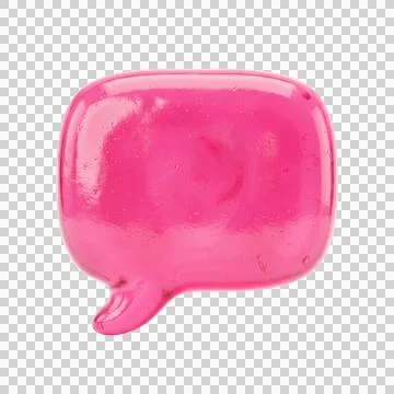 Pink jelly speech bubble 3d icon for social media and communication app lay.. Stock Illustration