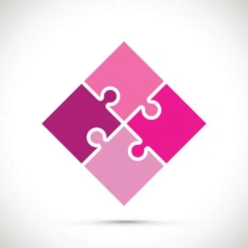 A pink jigsaw pieces Illustrazione stock