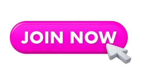 Pink join now button with mouse cursor clicking Stock Illustration