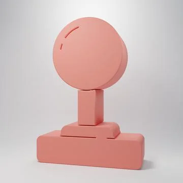 Pink Joystick for arcade machine icon isolated on pink background. Joystick.. Stock Illustration