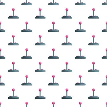 Pink joystick repeating seamless pattern vintage gaming background Stock Illustration