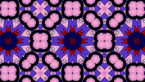 Pink kaleidoscope sequence patterns. 4K. Vídeos de archivo 93967587