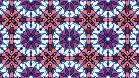 Pink kaleidoscope sequence patterns. Vídeos de archivo 98219463