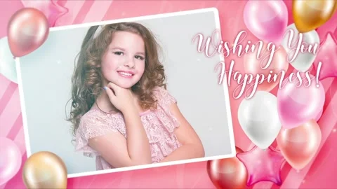 Pink Kids Birthday Slideshow Catálogo de After Effects