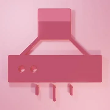 Pink Kitchen extractor fan icon isolated on pink background. Cooker hood. K.. Stock Illustration
