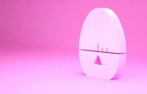 Pink Kitchen timer icon isolated on pink background. Egg timer. Cooking utens Stock Illustration
