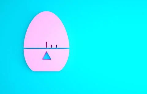 Pink Kitchen timer icon isolated on blue background. Egg timer. Cooking utens Stock Illustration