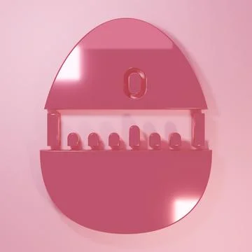 Pink Kitchen timer icon isolated on pink background. Cooking utensil. Minim.. Illustrazione stock