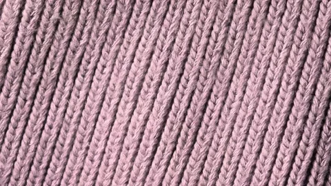 Pink knitted fabric texture macro background, soft textile pattern and cozy mate Stock Footage 335365397