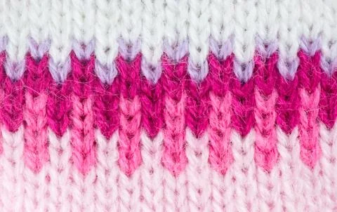 Pink knitted wool pattern background Stock Photos