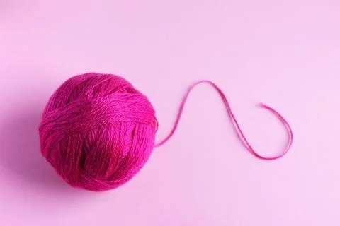 Pink knitted wool Stock Photos