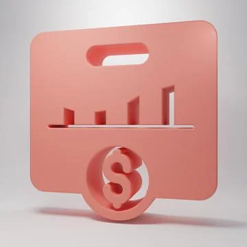 Pink KPI - Key performance indicator icon isolated on pink background. Mini.. 스톡 일러스트