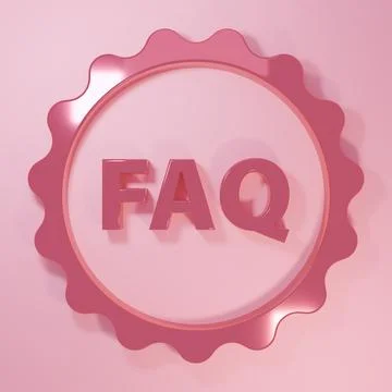 Pink Label with text FAQ information icon isolated on pink background. Circ.. Stock Illustration