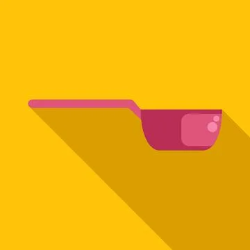 Pink ladle kitchenware over yellow background vector Ilustração Stock