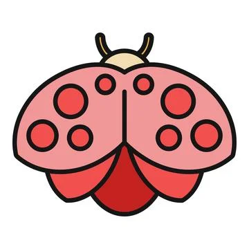 Pink ladybug beetle vector icon design Stock Illustration