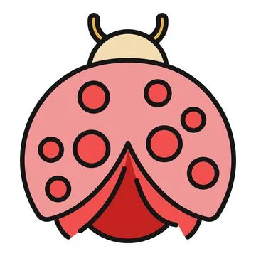 Pink ladybug insect symbol with dotted wings Stock Illustration
