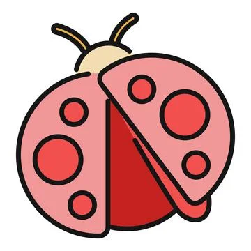 Pink ladybug insect symbol of luck and nature Illustrazione stock
