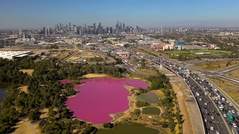 Pink Lake De Elevate Stock Footage 106902152