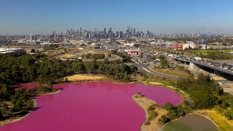 Pink Lake Elevate Stock Footage 106902070