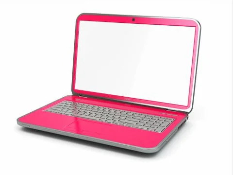 Pink laptop Stock Illustration